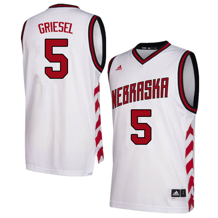 Men #5 Sam Griesel Nebraska Cornhuskers College Basketball Jerseys Sale-Hardwood